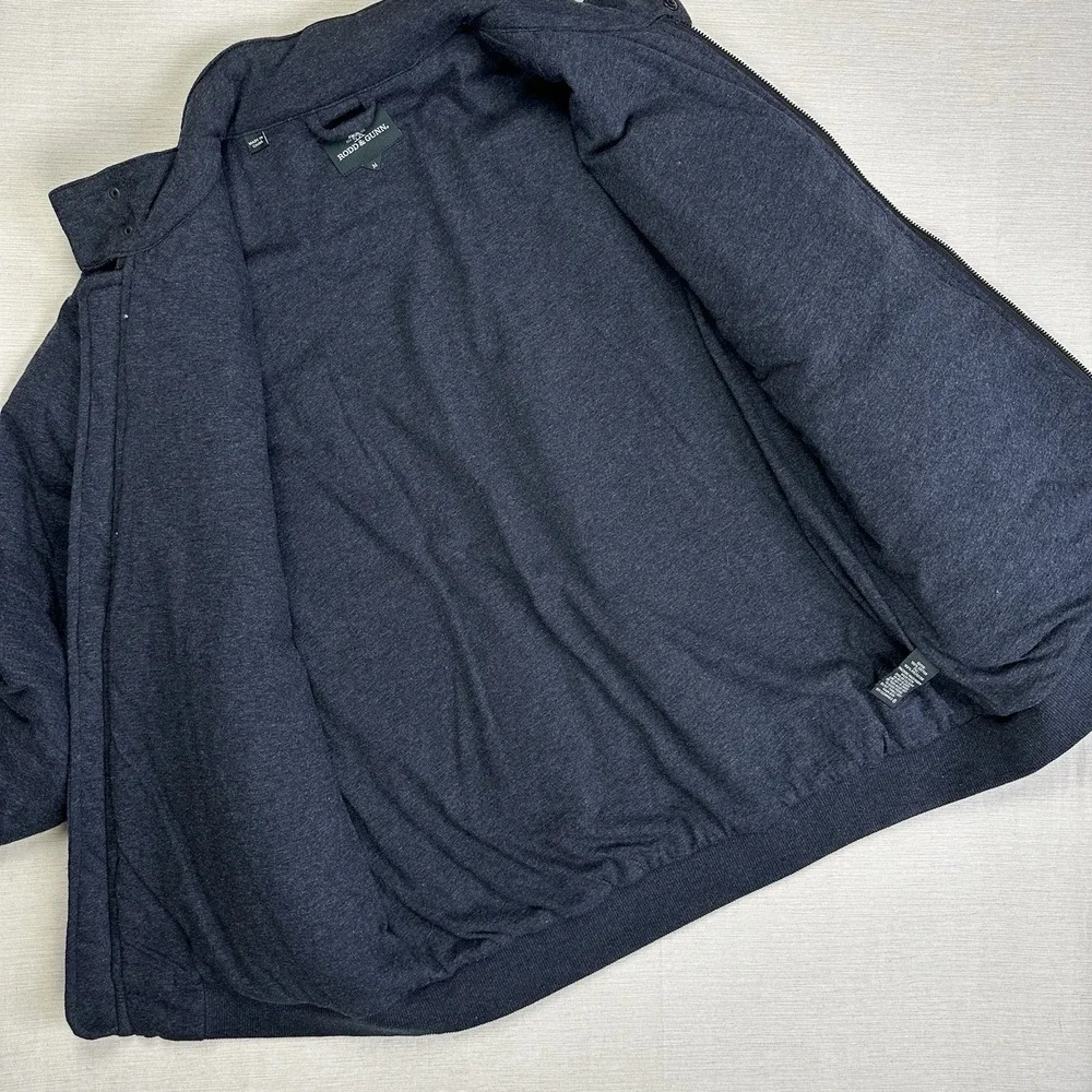 Rodd & Gunn Men Evans Creek Top Quilted Creek Full Zip Jacket Blue Charcoal M